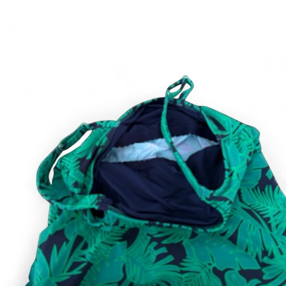 Lands' End Navy and Teal tankini swimsuit - Picture 3 of 8